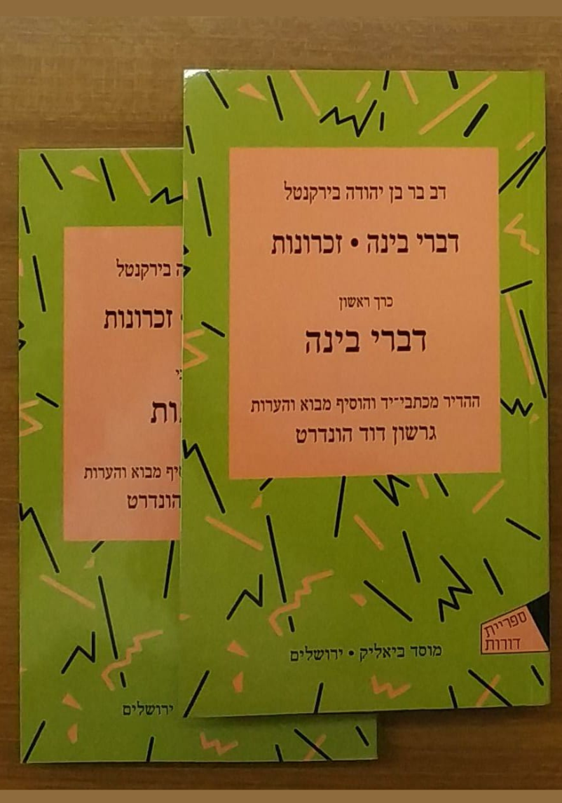 דברי בינה * זכרונות (שני כרכים)